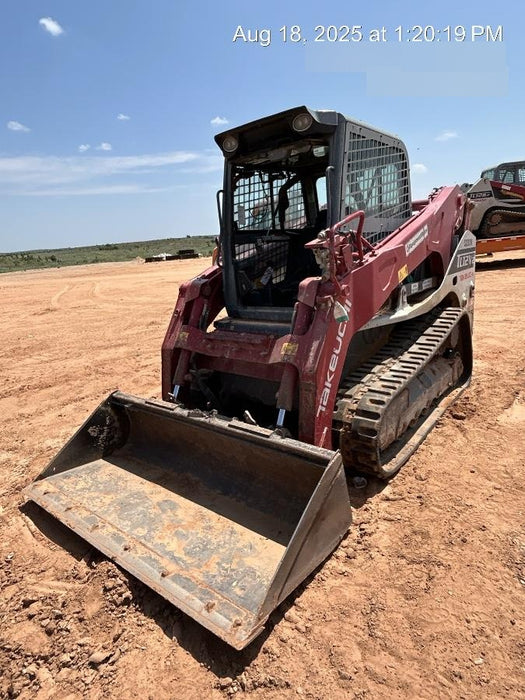 2019 Takeuchi TL12V2C ROPS/FOPS Cab, Heat/AC, Defroster, Rubber Tracks, Back-up Alarm, Front & Rear Working Lights, Auxiliary Hydraulics, Two-Speed Travel, Electronic Monitoring System, Hydraulic Universal Quick Hitch w/80" HD Smooth Dirt Bucket with Bolt-on Edge, 24.0 cu ft. Capacity
