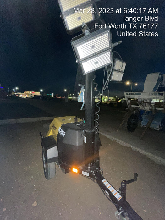 2022 Allmand NLV3GR (4) LED Light Fixture 350W, 23' Vertical Mast, 3kW Prime, Towable, ES Decals, T3