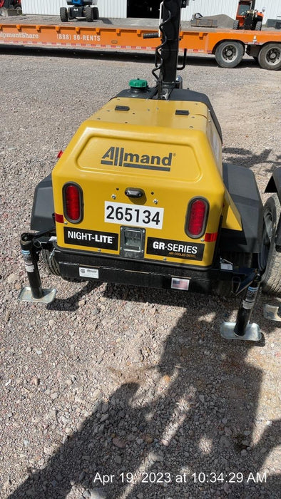 2022 Allmand NLV3GR (4) LED Light Fixture 350W, 23' Vertical Mast, 3kW Prime, Towable, ES Decals, T3