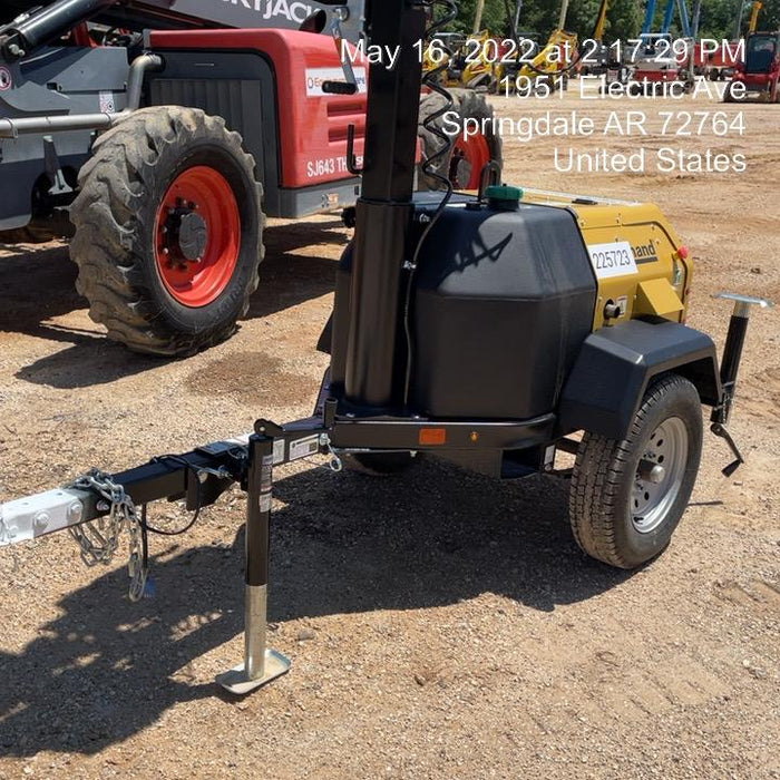 2022 Allmand NLV3GR (4) LED Light Fixture 350W, 23' Vertical Mast, 3kW Prime, Towable, Deep Sea L401, Leveling Jacks, Yanmar T4F 5.8hp