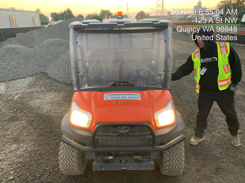 2020 Kubota RTV-X1140W-H 4WD, LED Strobe, Windshield Acrylic Clear, Plastic Canopy, Wire Harness Kit, Backup Alarm