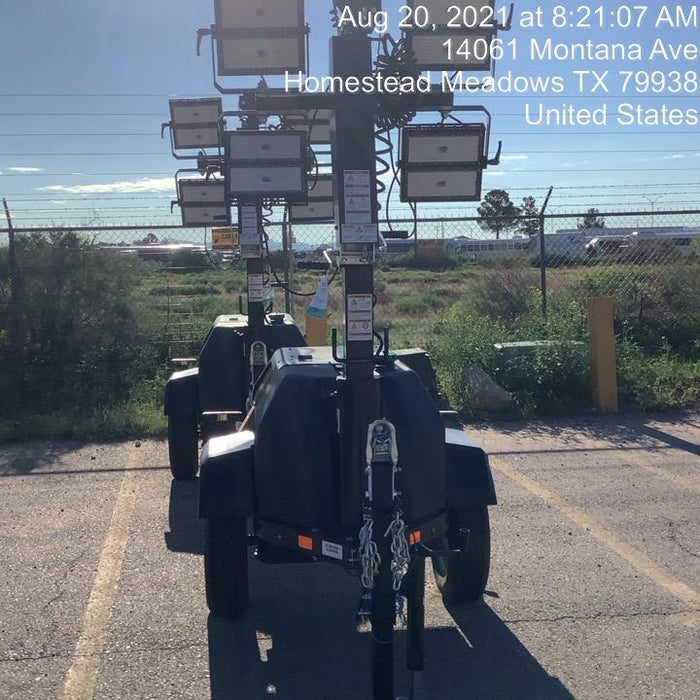 2021 Allmand NLV3GR (4) LED Light Fixture 350W, 23' Vertical Mast, 3kW Prime, Towable, Deep Sea L401, Leveling Jacks, Yanmar T4F 5.8hp