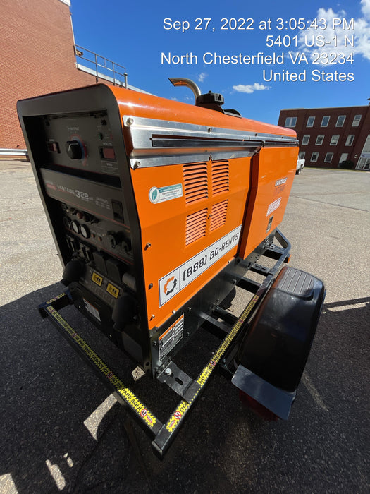 2021 Lincoln Electric Vantage 322 Vantage 322 Ready Pak 3 w/ Decals, ORANGE (includes trailer, cable rack, fender light kit) NO Telematics