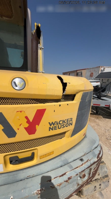 Wacker Neuson ET90 Enclosed Cab, Hybrid Tracks, Long Dipperstick, Bucket