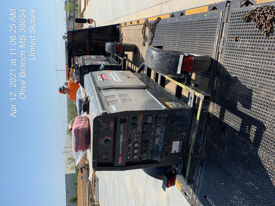 2019 Lincoln Electric Vantage 322 Ready-Pak 3, Two Wheel Trailer, Fender and Light Kit, Cable Rack