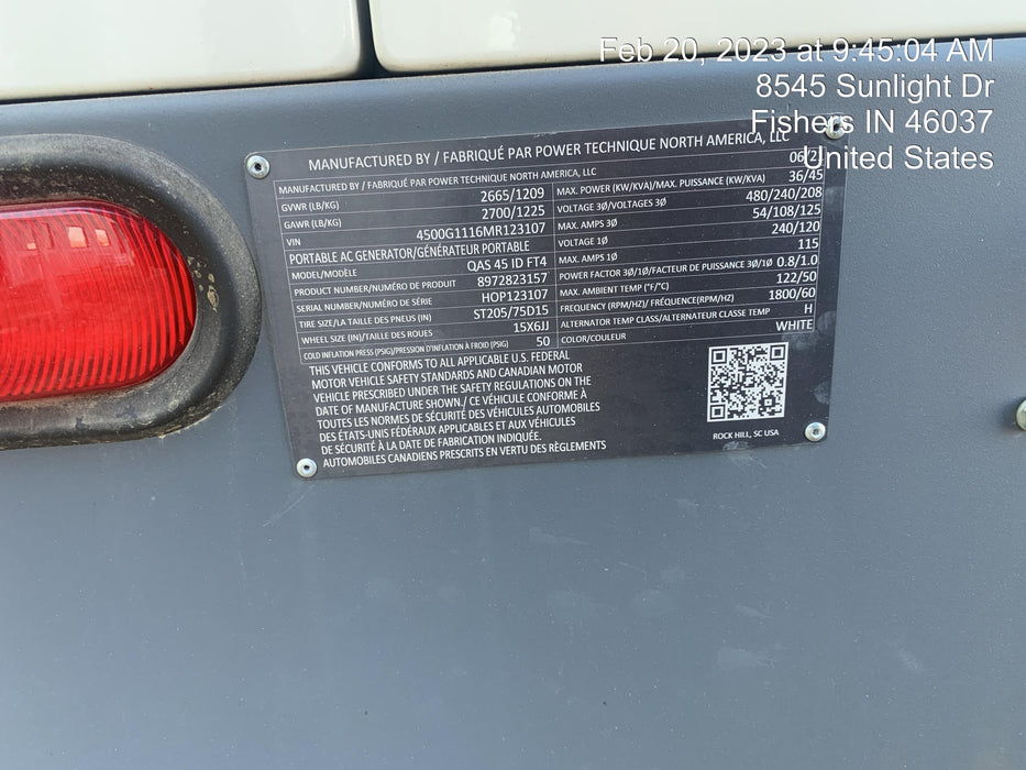 2021 ATLAS COPCO QAS45 CWK