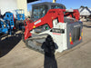 2019 Takeuchi TL10V2-CR Cab/Heat/AC, Rubber Tracks, Backup Alarm, Front & rear working Lights, Auxiliary Hydraulics, 2 Speed Travel, Engine Monitoring System, Hydraulic universal quick hitch w/76" HD dirt bucket with 8 teeth, 20.3 cubic feet capacity, 48" Pallet forks and frame