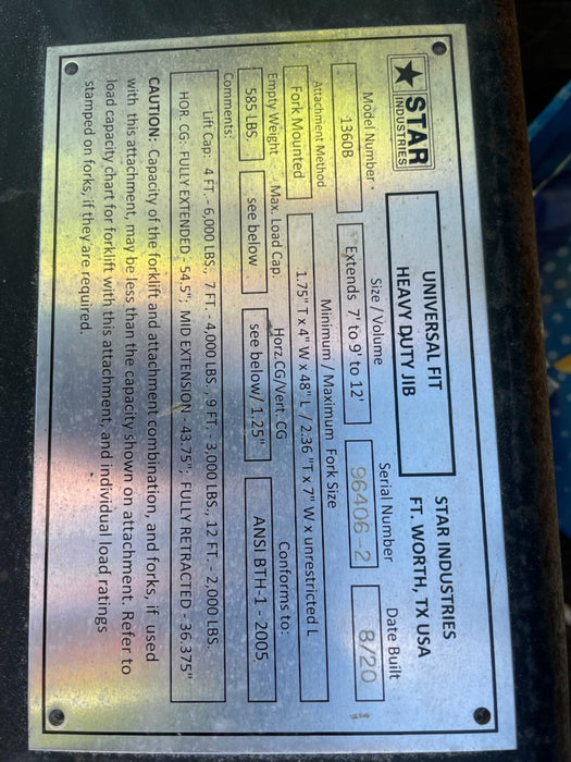 2020 STAR INDUSTRIES 1360B-6FXL