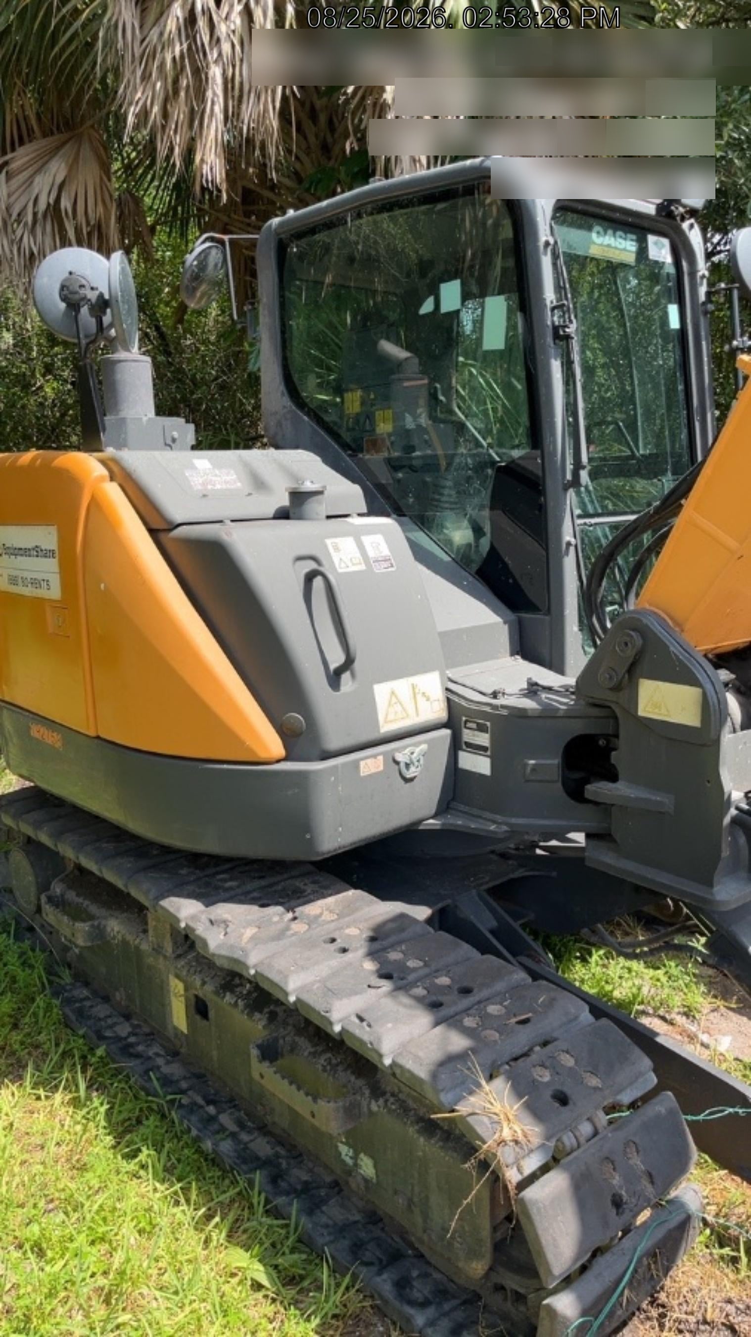 2018 Case CX80C CLOSED CAB, A/C, RUBBER TRACKS PADS, 7'-2" ARM