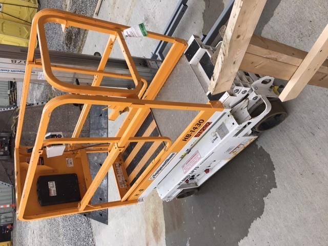 Custom Equipment HB-1430 Hy-Brid Scissor Lift
Platform capacity up to 670 lbs
Working height up to 20 ft
Weighs under 1,700 lbs
Non-marking wheels