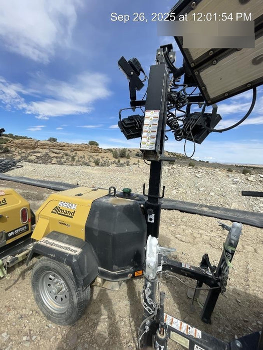 2022 Allmand NLV3GR (4) LED Light Fixture 350W, 23' Vertical Mast, 3kW Prime, Towable, ES Decals, T3