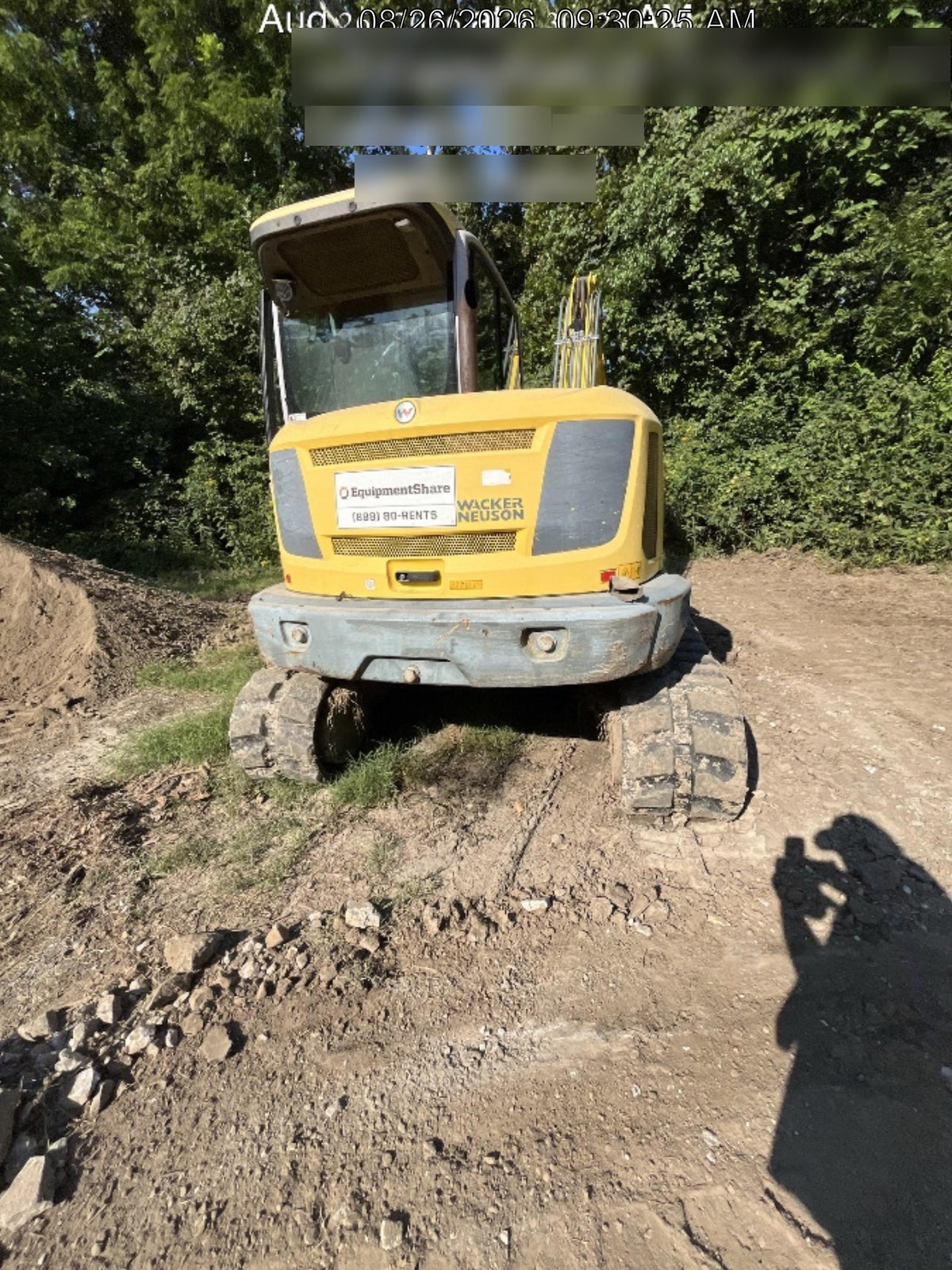 Wacker Neuson ET90 Cab, Long Dipperstick, Track, Bucket