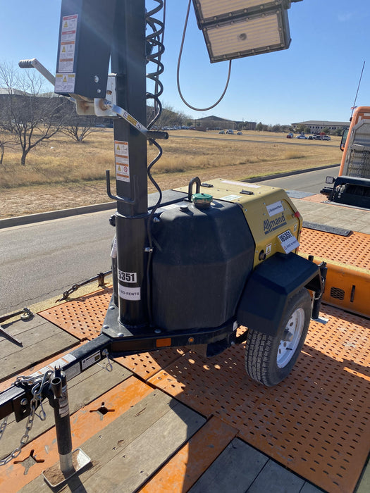 2021 Allmand NLV3GR (4) LED Light Fixture 350W, 23' Vertical Mast, 3kW Prime, Towable, Deep Sea L401, Leveling Jacks, Yanmar T4F 5.8hp