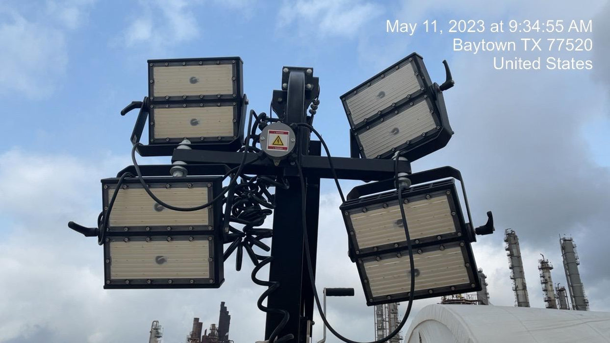 2022 Allmand NLV3GR (4) LED Light Fixture 350W, 23' Vertical Mast, 3kW Prime, Towable, Deep Sea L401, Leveling Jacks, Yanmar T4F 5.8hp