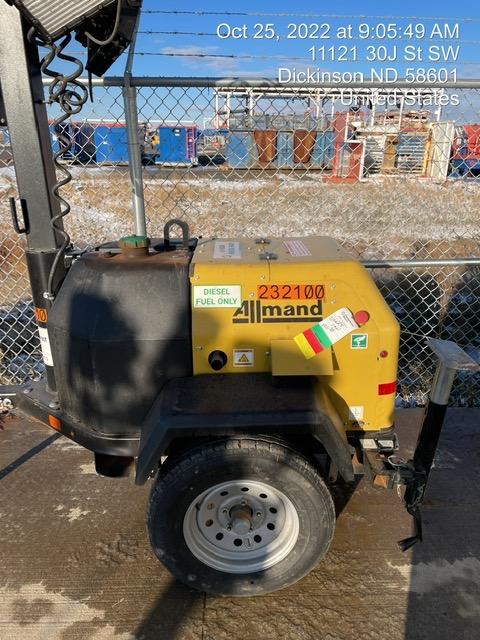 2022 Allmand NLV3GR (4) LED Light Fixture 350W, 23' Vertical Mast, 3kW Prime, Towable, Deep Sea L401, Leveling Jacks, Yanmar T4F 5.8hp