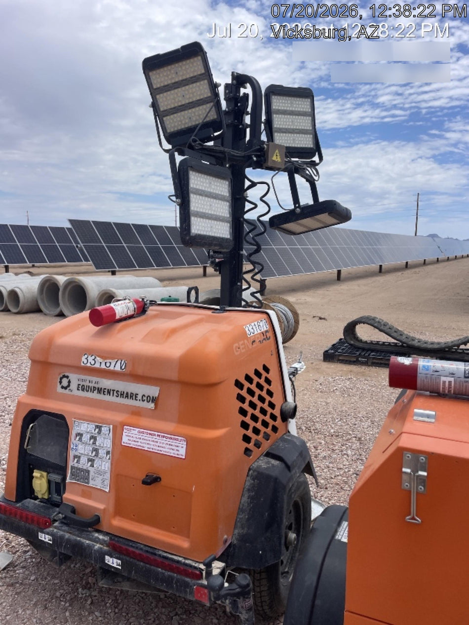 2023 Generac MLT2 Diesel, Flex Switch 120V Input, Powerzone Controller, (4) 320W LED Lights, 4kW Generator, 39.9 Gal Fuel Tank, 2" Ball, T3