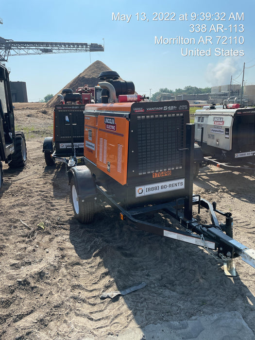 2021 Lincoln Electric Vantage 549X Ready Pak 3, ORANGE (includes trailer, cable rack, fender light kit)