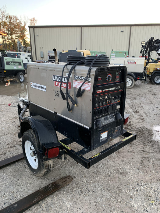 2019 Lincoln Electric Vantage 322 Welder Ready-Pak 3, Two wheel trailer, Fender and Light kit, Cable Rack