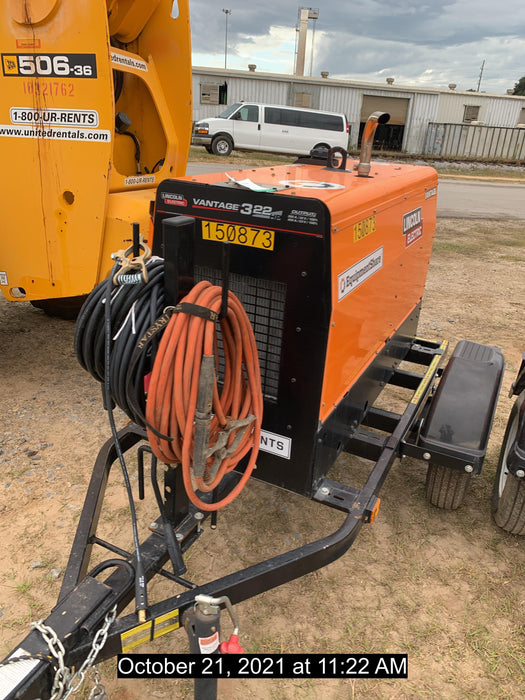 2021 Lincoln Electric Vantage 322 Vantage 322 Ready Pak 3 w/ Decals, ORANGE (includes trailer, cable rack, fender light kit) NO Telematics