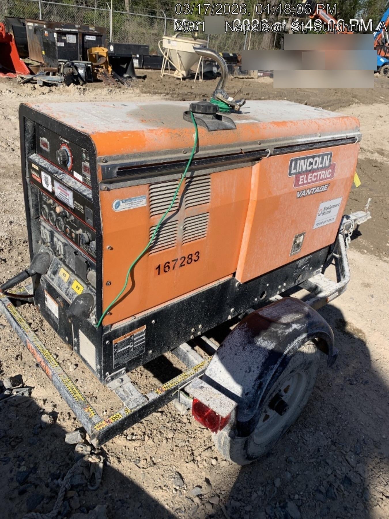 2021 Lincoln Electric Vantage 322 Vantage 322 Ready Pak 3 w/ Decals, ORANGE (includes trailer, cable rack, fender light kit) NO Telematics