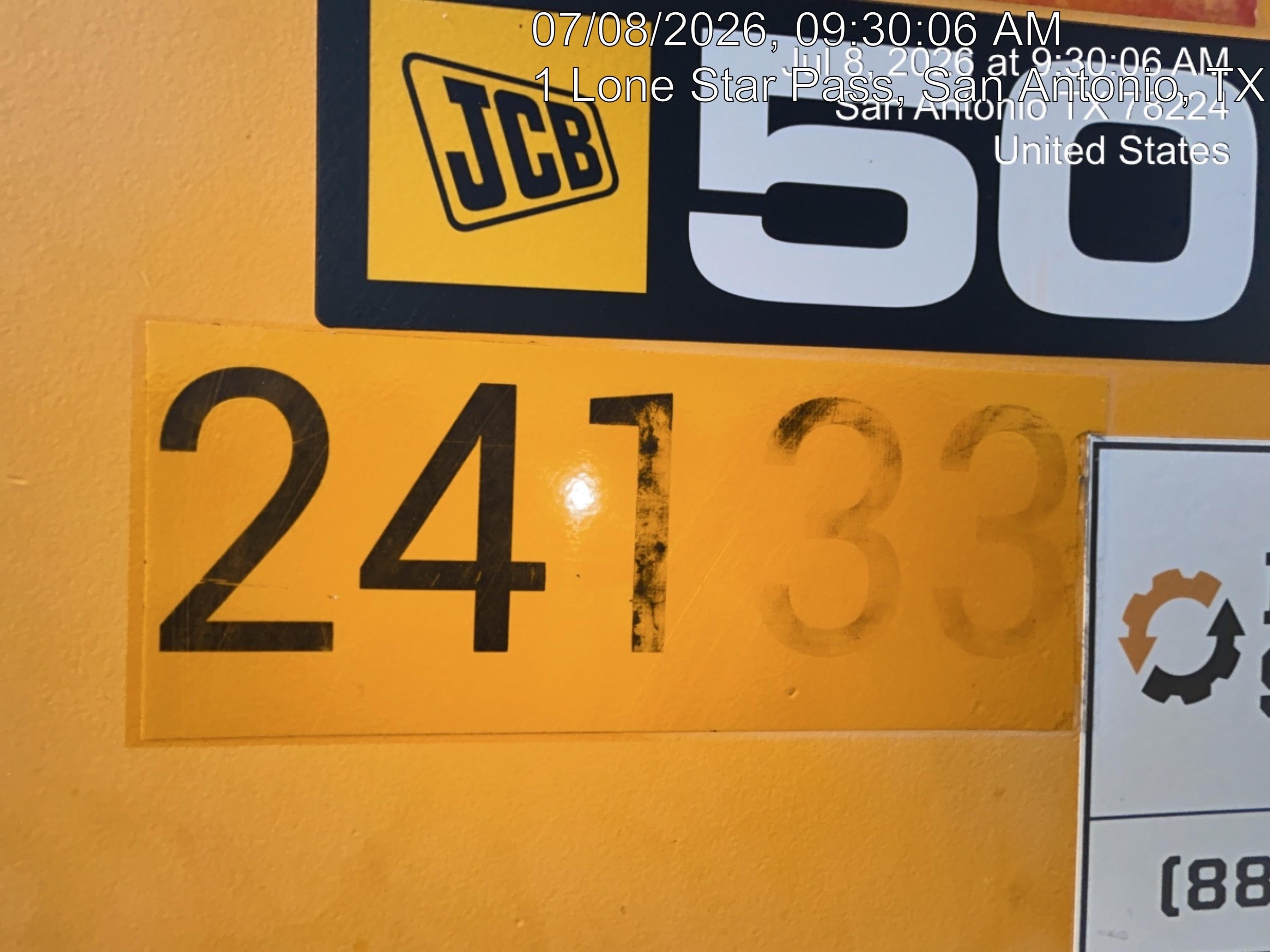 2019 JCB 509-42 JCB 509-42 Enclosed Cab, 74 HP, Solid Tires, Worklights, Beacon, Aux Hydraulics, Lifting Eye w/60" Carriage/60" Forks