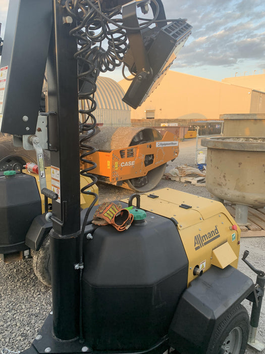 2022 Allmand NLV3GR (4) LED Light Fixture 350W, 23' Vertical Mast, 3kW Prime, Towable, Deep Sea L401, Leveling Jacks, Yanmar T4F 5.8hp