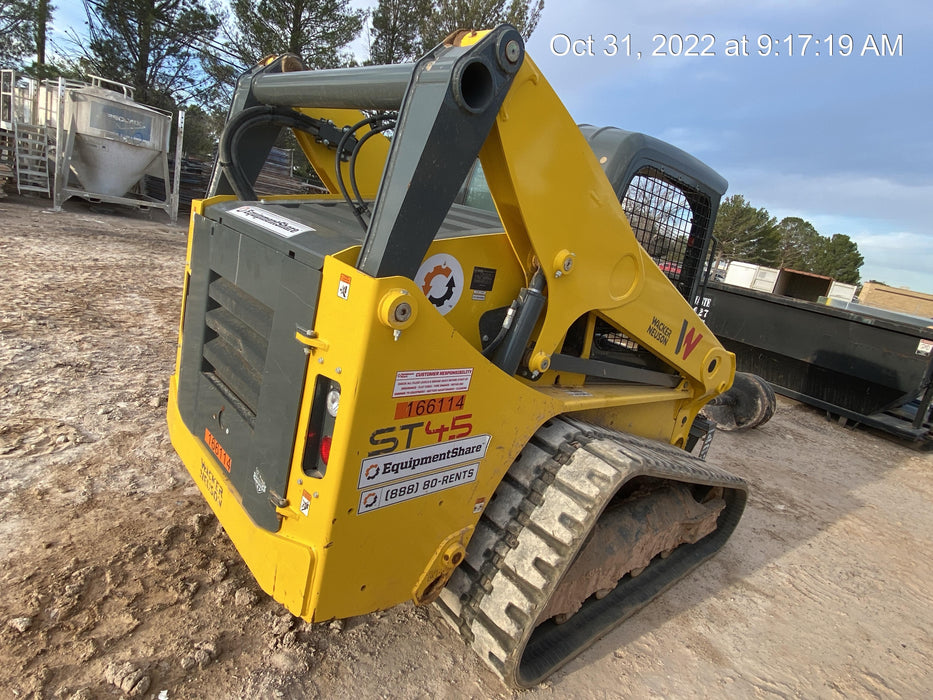 Wacker Neuson ST45 Canopy, Cyclonic Engine Pre-Cleaner, Ride Control, Bucket Leveling, Hydraulic Coupler