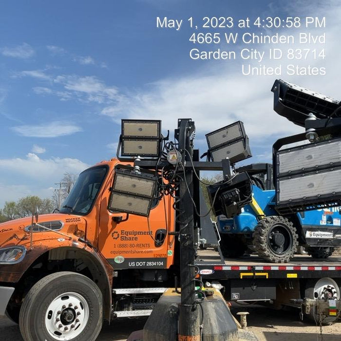 2022 Allmand NLV3GR (4) LED Light Fixture 350W, 23' Vertical Mast, 3kW Prime, Towable, ES Decals, T3