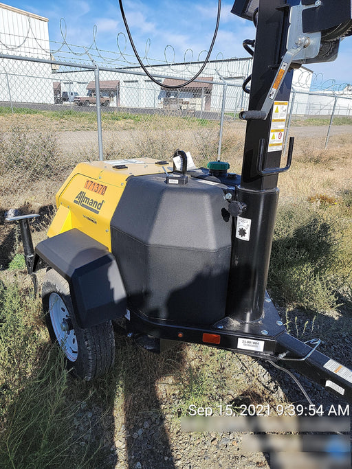 2021 Allmand NLV3GR (4) LED Light Fixture 350W, 23' Vertical Mast, 3kW Prime, Towable, Deep Sea L401, Leveling Jacks, Yanmar T4F 5.8hp