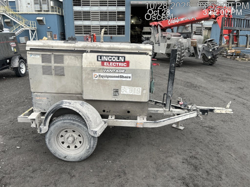 2019 Lincoln Electric Vantage 322 Welder Ready-Pak 3, Two wheel trailer, Fender and Light kit, Cable Rack