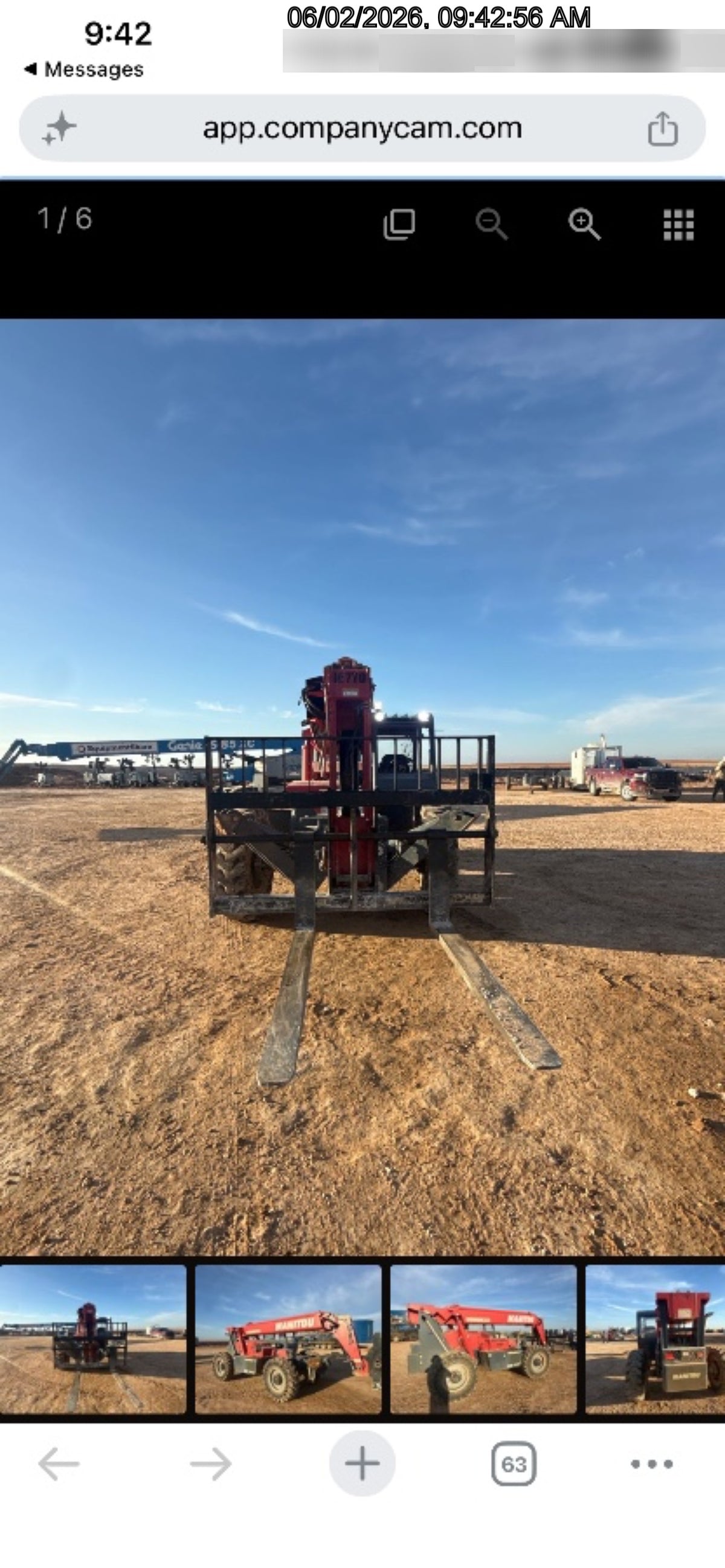 2018 Manitou MTA10055 Manitou MTA10055 - Canopy, Worklights, Beacon, 66" Carriage, 60" Forks, Solid Tires, Aux Hydraulics