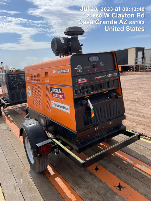 2021 Lincoln Electric Vantage 549X Ready Pak 3, ORANGE (includes trailer, cable rack, fender light kit)