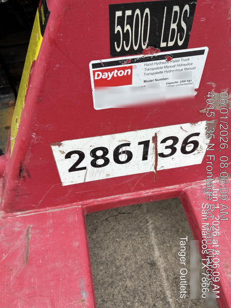 2022 DAYTON 5500 lb Pallet Jack