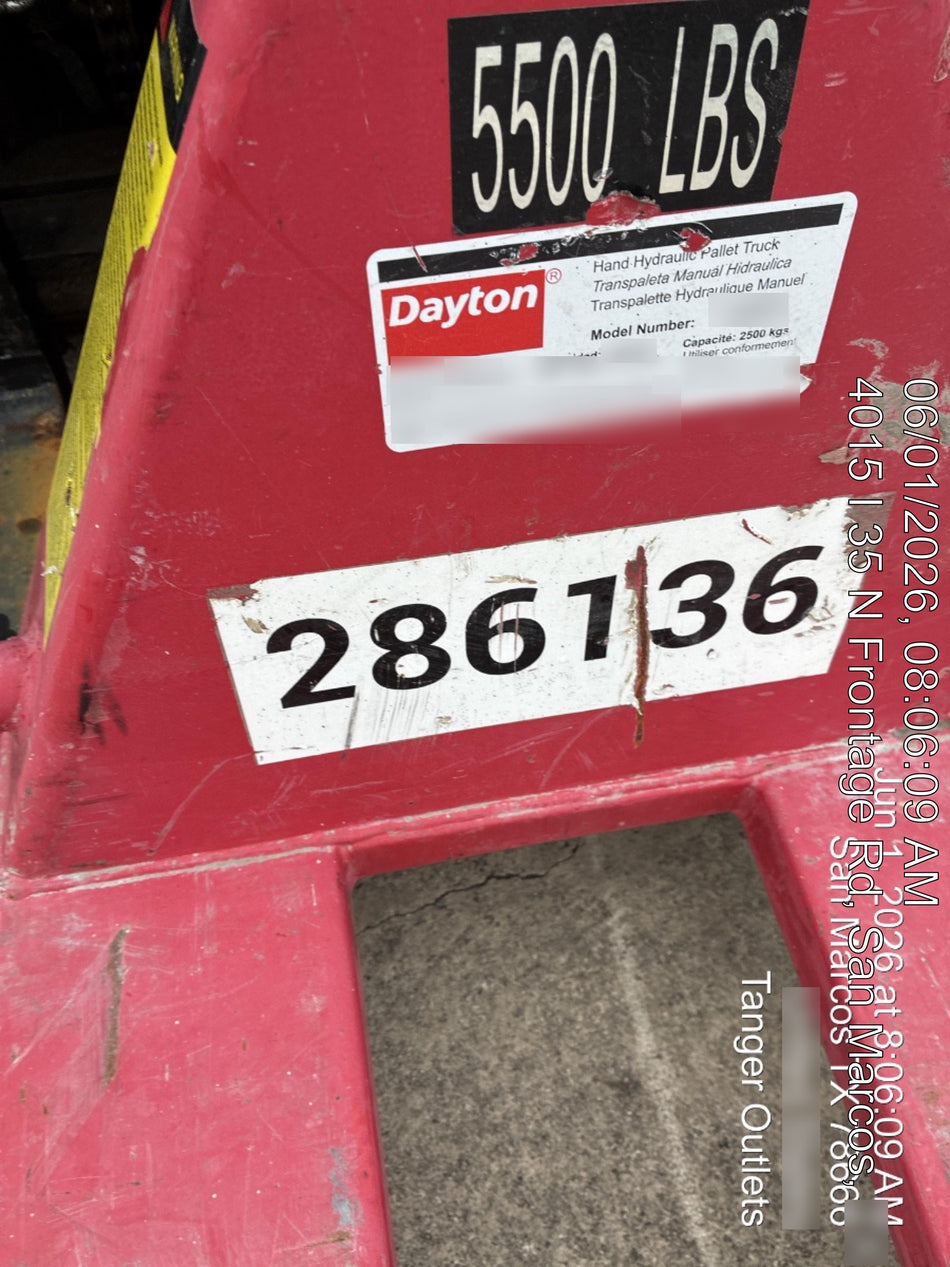 2022 DAYTON 5500 lb Pallet Jack