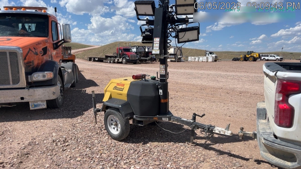 2021 Allmand NLV3GR (4) LED Light Fixture 350W, 23' Vertical Mast, 3kW Prime, Towable, Deep Sea L401, Leveling Jacks, Yanmar T4F 5.8hp