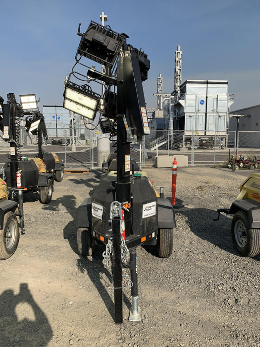 2020 Allmand NLV3GR (4) LED Light Fixture 350W, 23' Vertical Mast, 3kW Prime, Towable, Deep Sea L401, Leveling Jacks, Yanmar T4F 5.8hp