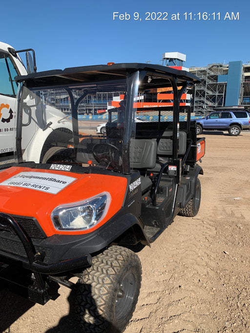 2022 Kubota RTV-X1140W-H Plastic Canopy, Windshield Acrylic Clear, LED Strobe Light, Wire Harness Kit, Back up Alarm