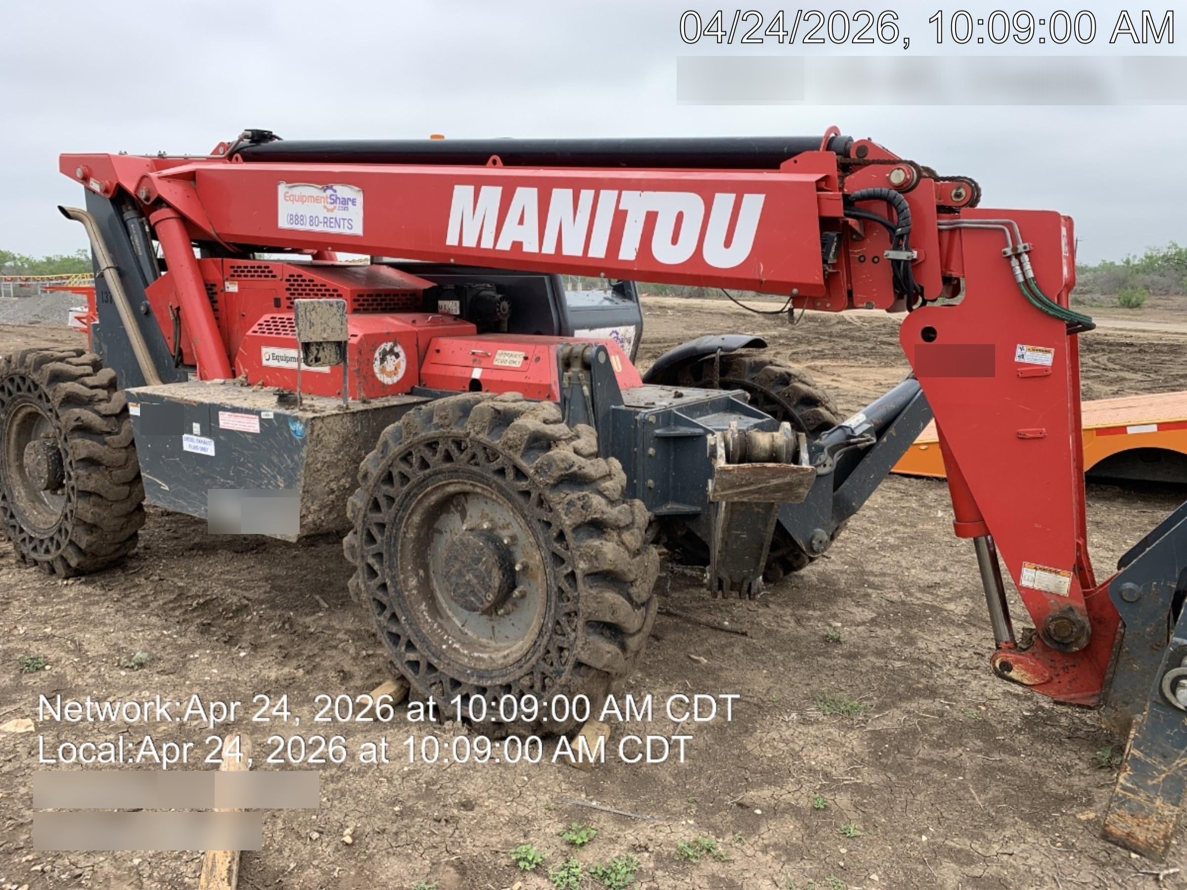 2018 Manitou MTA10055 MTA10055 - 120 HP T4, Canopy, Worklights/Strobe, Beacon, 66" Carriage, 60" Forks, Solid Tires, Lift Hook, Aux Hydraulics