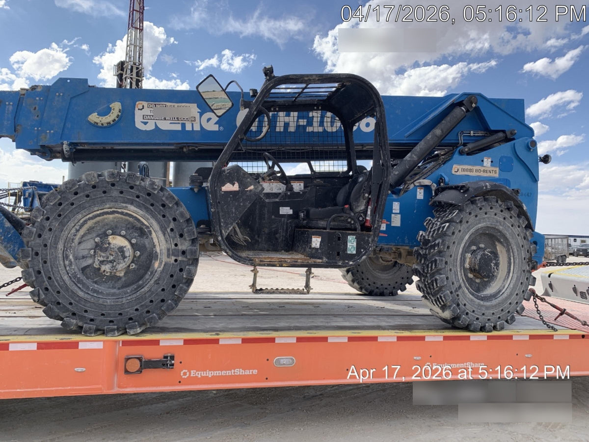 2018 Genie GTH-1056 GTH-1056 w/Open ROPS, Solid Tires, Work Lights, 60" carriage/forks, cab mesh, beacon