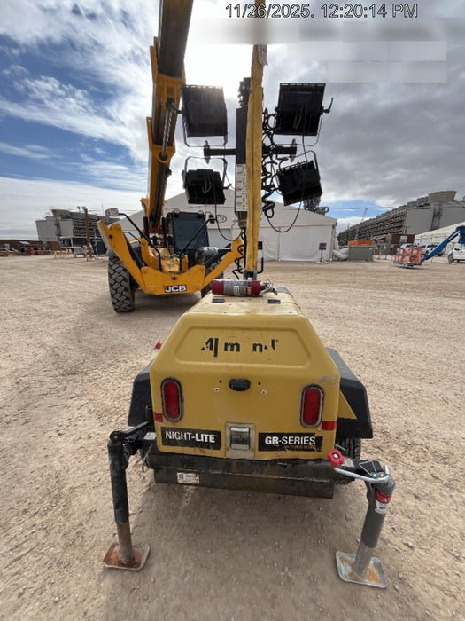 2022 Allmand NLV3GR (4) LED Light Fixture 350W, 23' Vertical Mast, 3kW Prime, Towable, ES Decals, T3