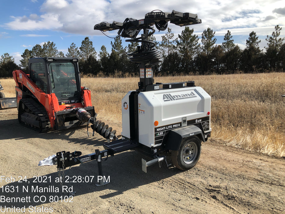 2019 Allmand Night-Lite Pro II Allmand Night-Lite Pro II Allmand Night-Lite Pro II 8 kW Light Tower w/Kubota Engine, LED Light Package