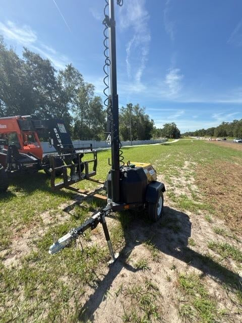 2021 Allmand NLV3GR (4) LED Light Fixture 350W, 23' Vertical Mast, 3kW Prime, Towable, Deep Sea L401, Leveling Jacks, Yanmar T4F 5.8hp