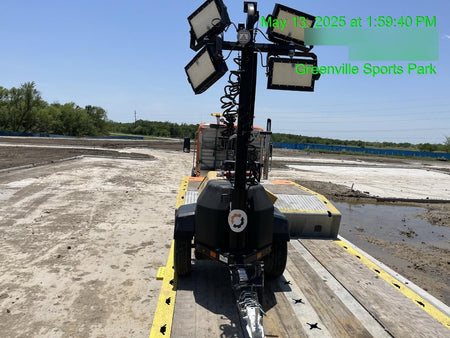 2022 Allmand NLV3GR (4) LED Light Fixture 350W, 23' Vertical Mast, 3kW Prime, Towable, Deep Sea L401, Leveling Jacks, Yanmar T4F 5.8hp