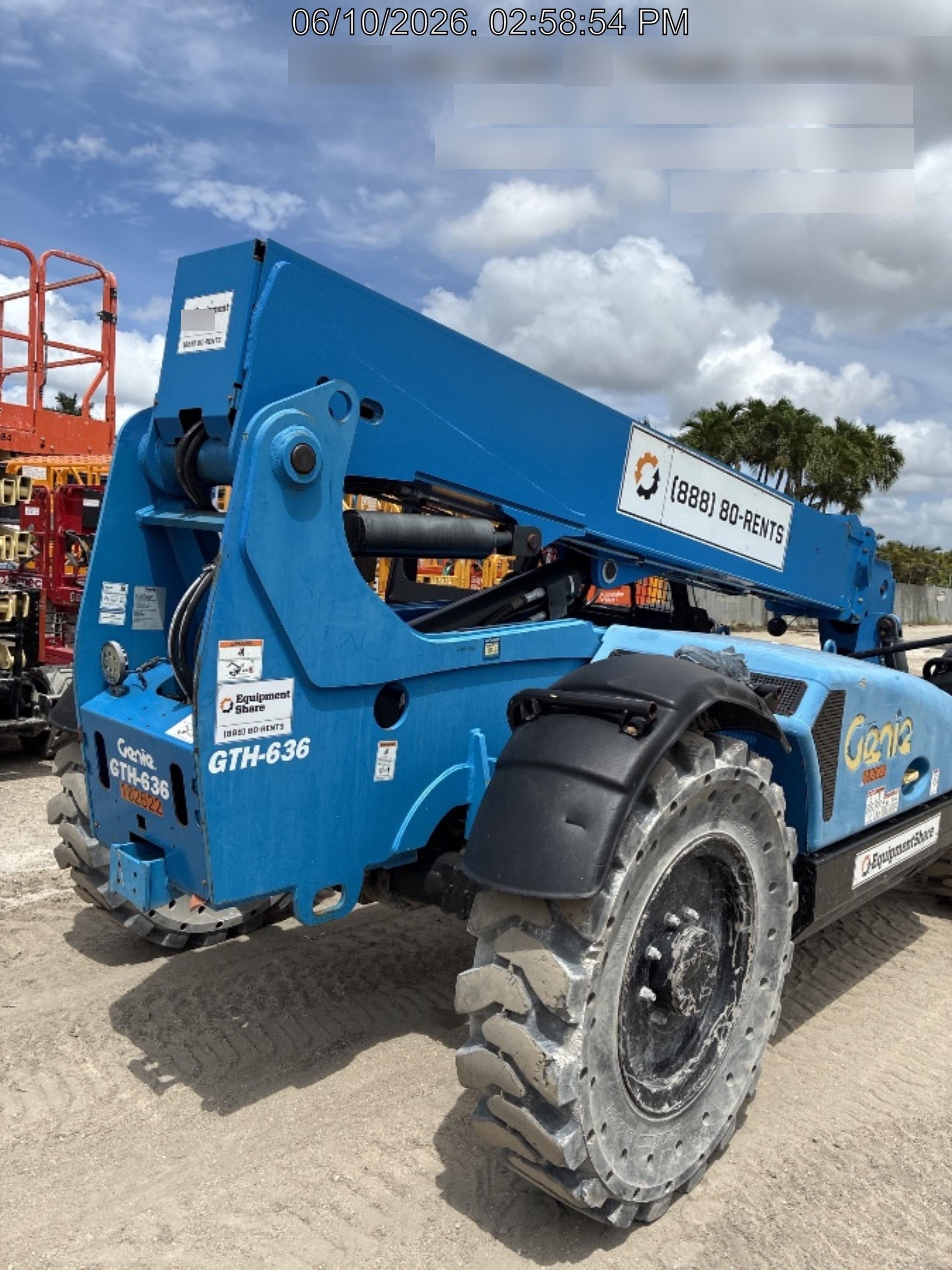2020 Genie GTH-636 Canopy, Solid Tires, Work Lights, Beacon, Aux Hydraulics, Back up Alarm