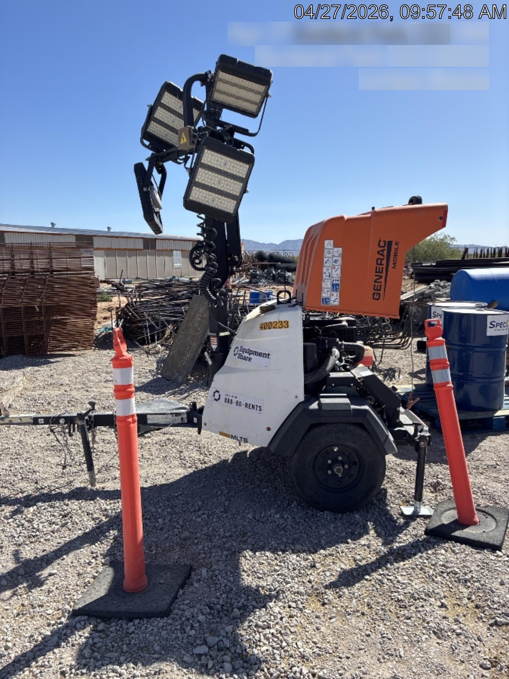 2024 Generac MLT2 Diesel, Flex Switch 120V Input, Powerzone Controller, 
(4) 320W LED Lights, 4kW Generator, 39.9 Gal Fuel Tank, 2" Ball, T3