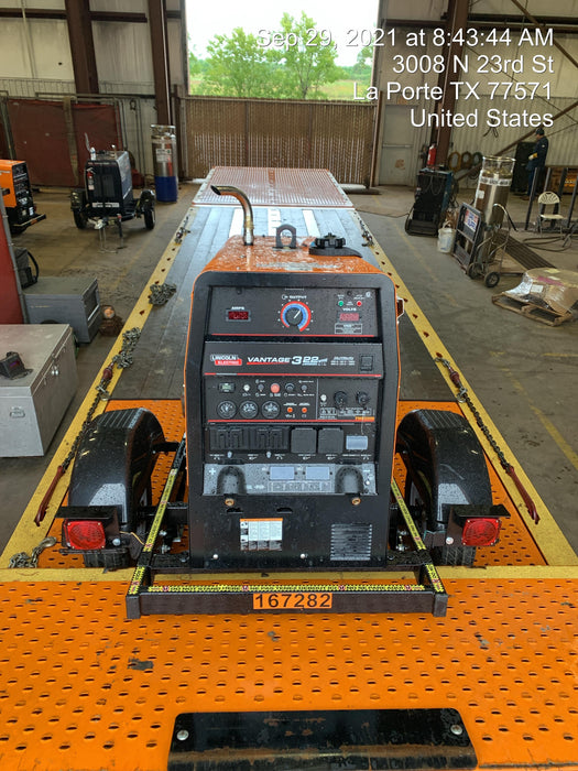 2021 Lincoln Electric Vantage 322 Vantage 322 Ready Pak 3 w/ Decals, ORANGE (includes trailer, cable rack, fender light kit) NO Telematics