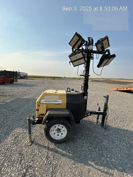 Allmand NLV3GR (4) LED Light Fixture 350W, 23' Vertical Mast, 3kW Prime, Towable, Deep Sea L401, Leveling Jacks, Yanmar T4F 5.8hp