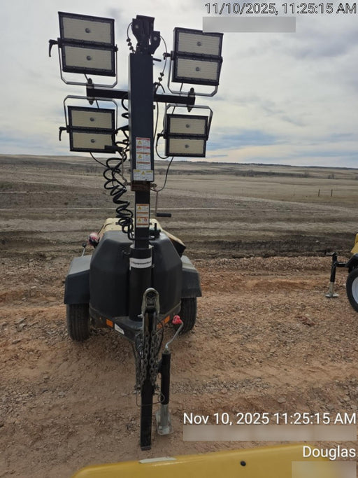 2021 Allmand NLV3GR (4) LED Light Fixture 350W, 23' Vertical Mast, 3kW Prime, Towable, Deep Sea L401, Leveling Jacks, Yanmar T4F 5.8hp