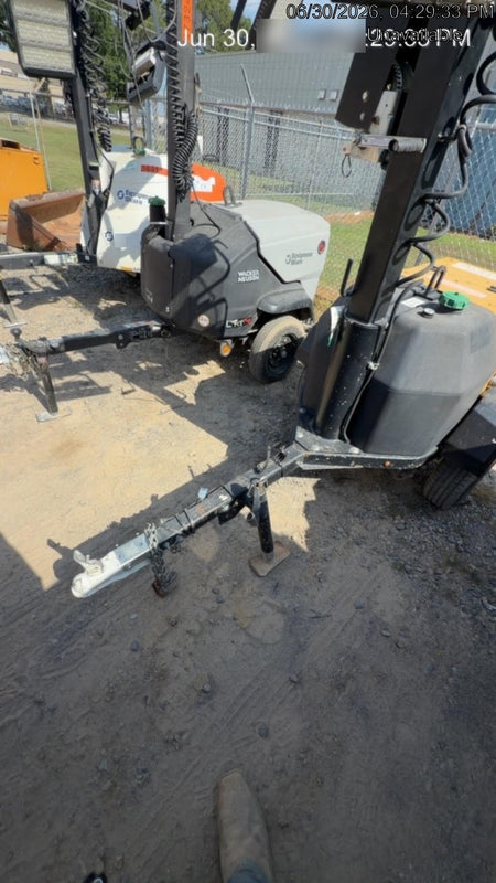 2022 Allmand NLV3GR (4) LED Light Fixture 350W, 23' Vertical Mast, 3kW Prime, Towable, Deep Sea L401, Leveling Jacks, Yanmar T4F 5.8hp