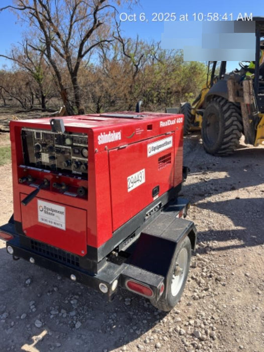 2023 Shindaiwa DGW400MDL Kubota D902 Engine, 23 HP, Dual Op Welder, Wire, Arc, Droop Stick, Tig, and CC Stick Functionality, Simulphase, 3 Phase and 1 Phase Gen Output, Single Axle NB Trlr, Slr Trckl Chrg 12V 12W, Fire Ext